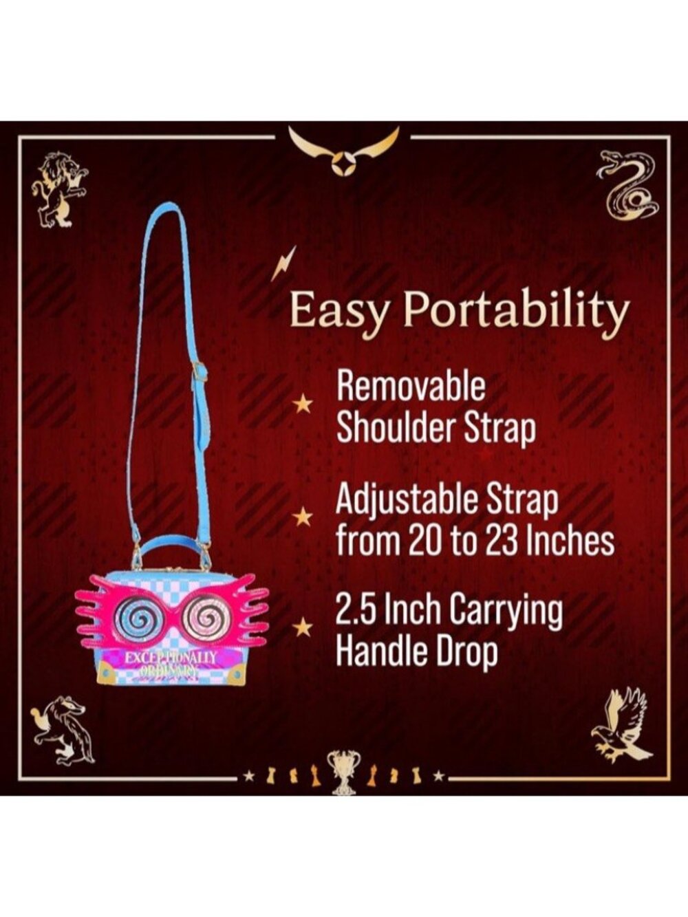 Fred Segal Harry Potter Luna Lovegood Glasses Crossbody Handbag Bag Purse NEW - Picture 6 of 9
